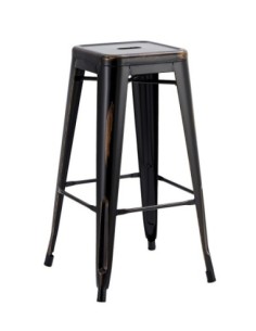 Taburete TOL EK VINTAGE, acero, negro