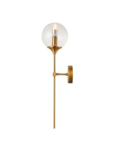 Aplique VARNA, metal dorado, tulipa transparente