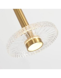 Lámpara LIPS, colgante, metal dorada, acrílico, led