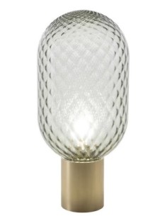 Lámpara GERA SOH43, sobremesa, aluminio, dorada, cristal