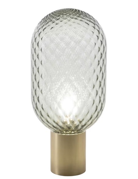 Lámpara GERA SOH43, sobremesa, aluminio, dorada, cristal