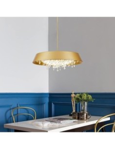 Lámpara JENA DO, colgante, metal, dorada, cristal, led 2