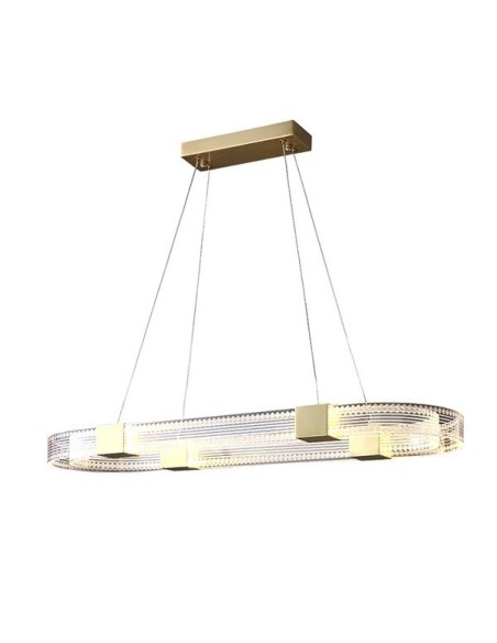 Lámpara TISSA, colgante, metal, dorada, acrílica, led