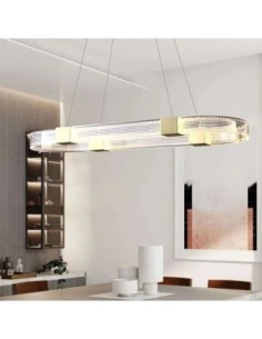 Lámpara TISSA, colgante, metal, dorada, acrílica, led 2