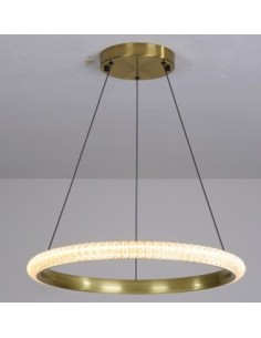 Lámpara BERKA 40, colgante, aluminio, dorada, acrílico, led
