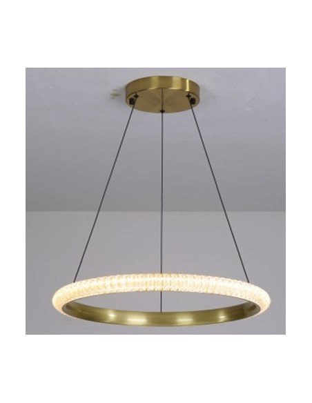 Lámpara BERKA 60, colgante, aluminio, dorada, acrílico, led