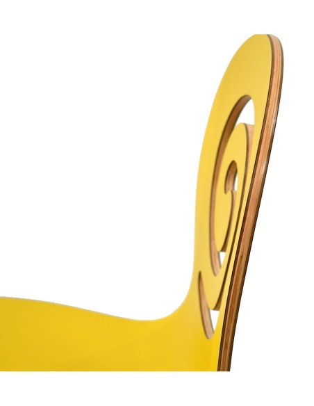 Silla PINSAPO, apilable, acero inoxidable, laminado amarillo