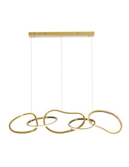 Lámpara WOLFIS, colgante, metal dorada, led