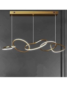 Lámpara WOLFIS, colgante, metal dorada, led 2