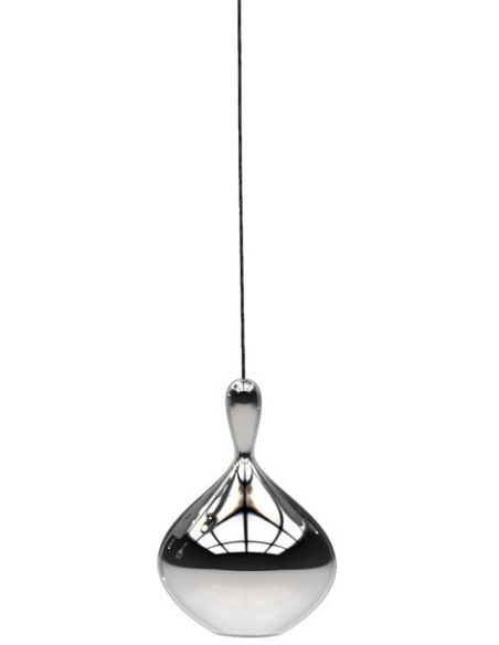 Lámpara HERDA H355, colgante, metal, cristal plateado