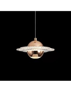 Lámpara NEVIGES, colgante, metal dorada, acrílico, led