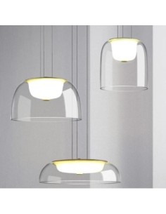 Lámpara WITTEN H170, colgante, metal, cristal, led 2