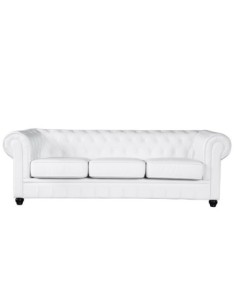 Sofá CHESTER NEW, 3 plazas, similpiel blanca 2