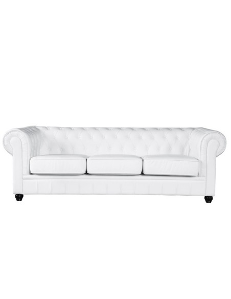 Sofá CHESTER NEW, 3 plazas, similpiel blanca