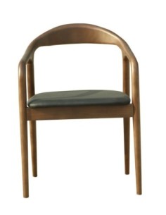 Sillón BALCANES, madera de haya, nogal, similpiel negro 2