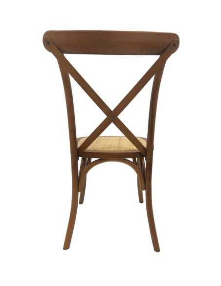 Silla CROSS SX, madera de haya, nogal, asiento de ratán