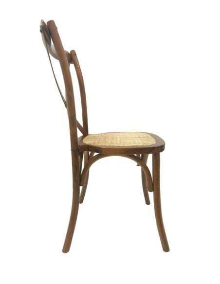 Silla CROSS SX, madera de haya, nogal, asiento de ratán