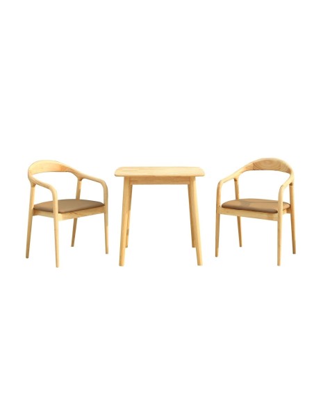 Mesa TRANSILVANIA, madera natural, 75 x 75 cms