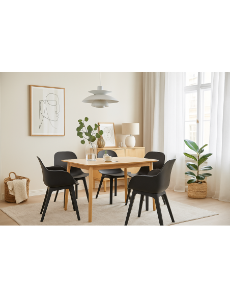 Mesa TRANSILVANIA, madera natural, 120 x 75 cms