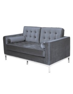 Sofá ARLES, 2 plazas, tejido velvet gris