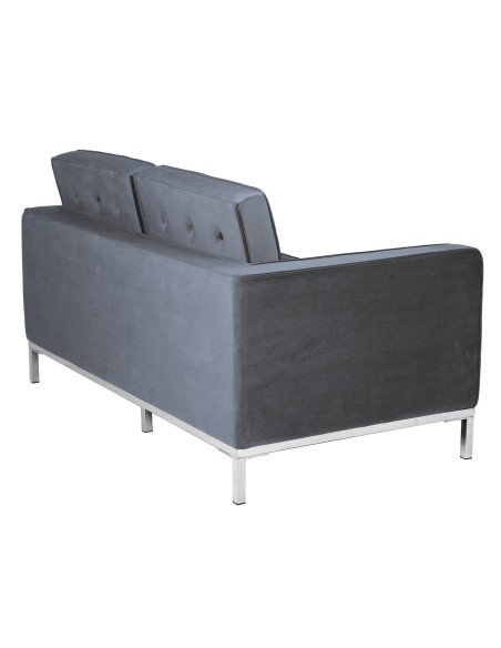 Sofá ARLES, 2 plazas, tejido velvet gris