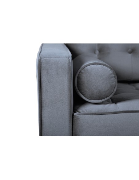 Sofá ARLES, 2 plazas, tejido velvet gris