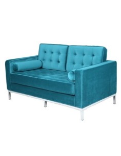 Sofá ARLES, 2 plazas, tejido velvet turquesa