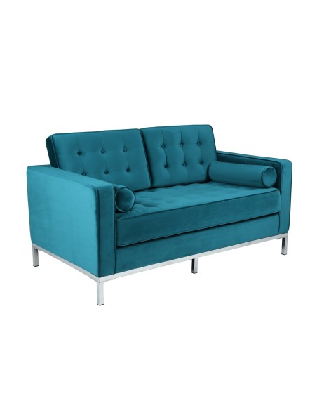 Sofá ARLES, 2 plazas, tejido velvet turquesa