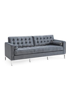 Sofá ARLES, 3 plazas, tejido velvet gris