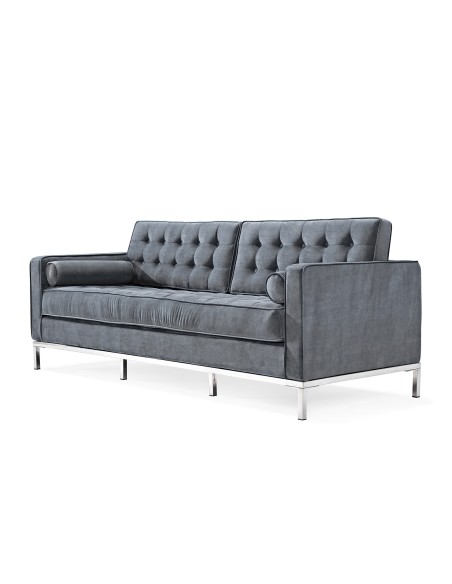 Sofá ARLES, 3 plazas, tejido velvet gris