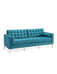 Sofá ARLES, 3 plazas, tejido velvet turquesa