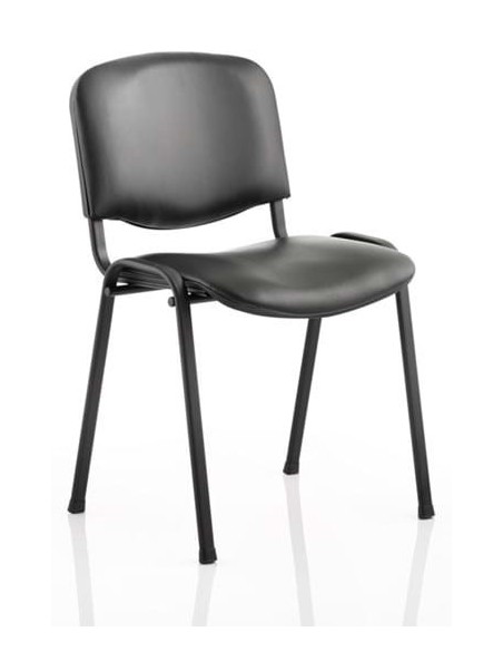 Silla NIZA NEW, chasis epoxi negro, similpiel naples negra