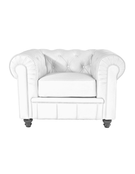 Sillón CHESTER NEW, similpiel blanca