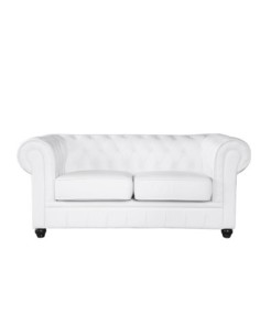 Sofá CHESTER NEW, 2 plazas, similpiel blanca