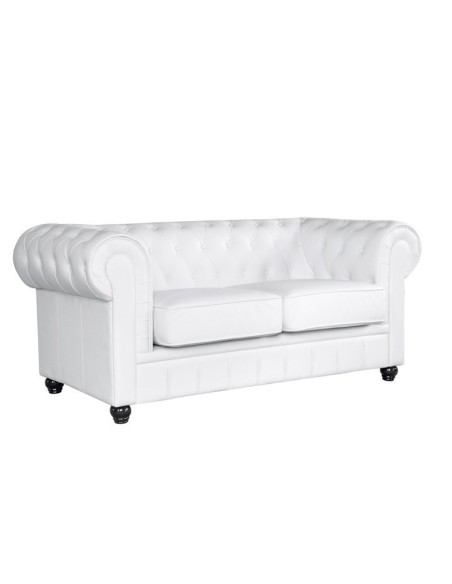 Sofá CHESTER NEW, 2 plazas, similpiel blanca