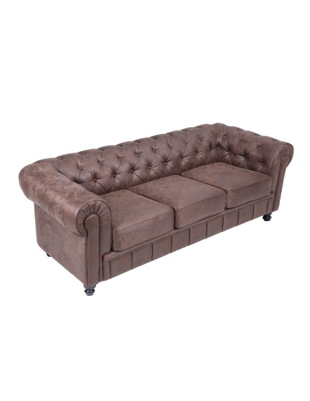 Sofá CHESTER NEW, 3 plazas, similpiel vintage