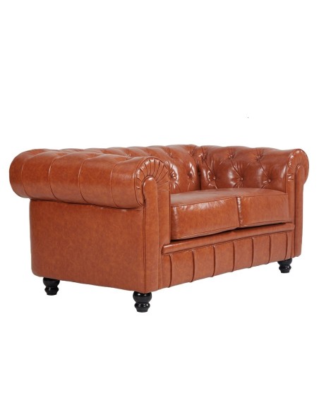 Sofá CHESTER NEW, 2 plazas, similpiel cuero vintage