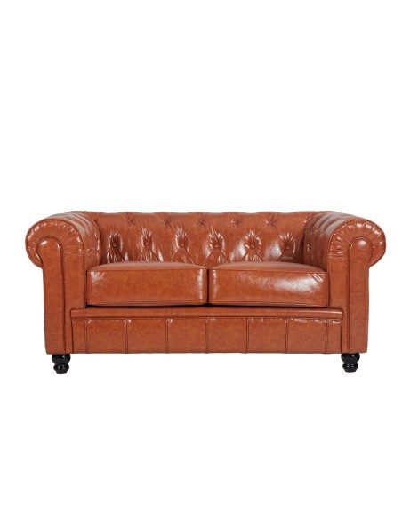 Sofá CHESTER NEW, 2 plazas, similpiel cuero vintage