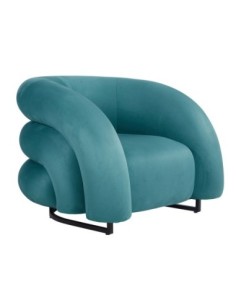 Sillón KARLOVY, tapizado velvet turquesa