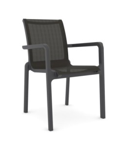 Sillón NEPTUNO, apilable, polipropileno y batyline antracita