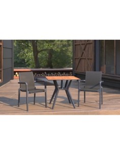 Sillón NEPTUNO, apilable, polipropileno y batyline antracita 2