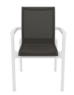 Sillón NEPTUNO, apilable, polipropileno blanco, batyline antracita 2