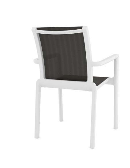 Sillón NEPTUNO, apilable, polipropileno blanco, batyline antracita