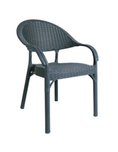 Sillón TORREMOLINOS, apilable, patas metálicas, polipropileno gris azulado
