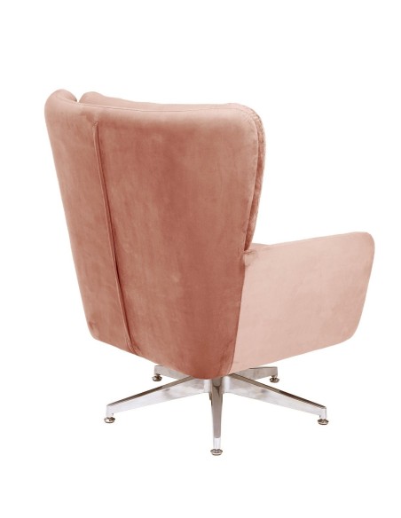Sillón BÉCQUER, giratorio, regulable, tapizado velvet rosa