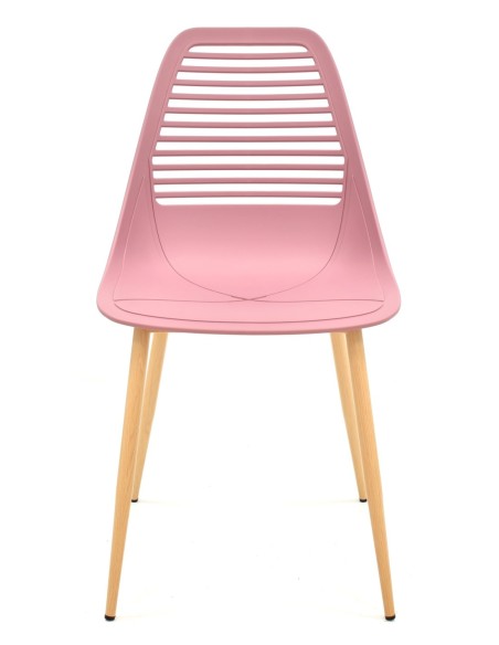 Silla UNCIBAY, metal, polipropileno rosa oscuro