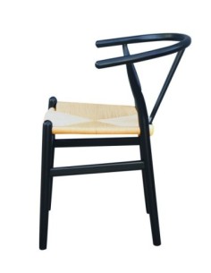 Silla WISH, madera de haya, negro, fibra trenzada