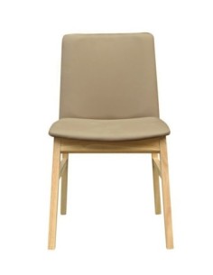 Silla ALPES, madera de haya, natural, similpiel marrón 2