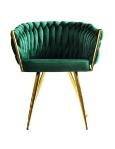 Sillón KING, metal dorado, tapizado velvet verde oscuro 2