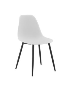 Silla CLUNY, metal negro, polipropileno blanco